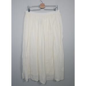 NWT J. Jill M Ivory Maxi Skirt Boho Embroidered Elastic Waist